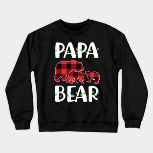 Papa Bear Red Plaid Christmas Pajama Matching Family Gift Crewneck Sweatshirt